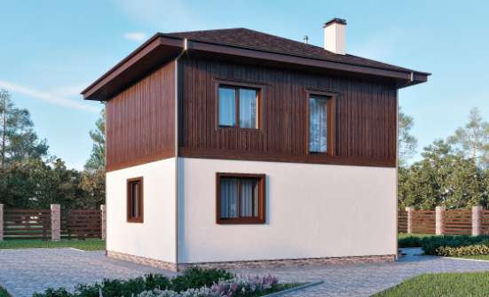 100-006-Л Проект двухэтажного дома, экономичный дом из поризованных блоков Мончегорск | Проекты домов от House Expert
