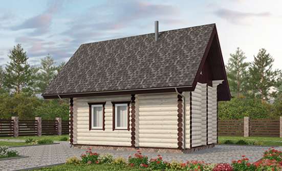 035-001-Л Проект бани из бревен Оленегорск | Проекты одноэтажных домов от House Expert