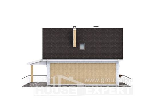 130-004-П Проект двухэтажного дома с мансардным этажом, бюджетный домик из арболита, Мончегорск